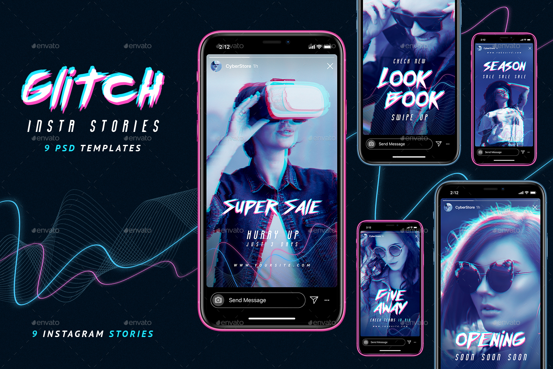 Glitch Instagram Stories,  Elements GraphicRiver
